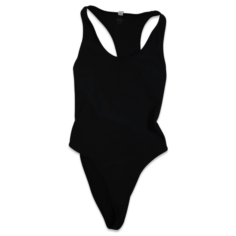 ALO Yoga Women's Black Asymmetrical body suit/ bathing suit